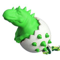 Blue dinosaur-shaped dog chew toy with rubber body and nylon rope tail.