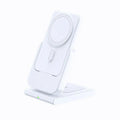 Magnetic three-in-one power bank with 5000mAh capacity, foldable bracket, charging an iPhone, Apple Watch and AirPods