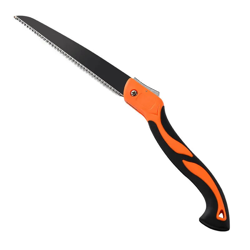 53cm SK5 steel folding saw with ABS handle, serrated blade, folded position