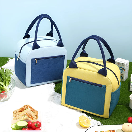 Aluminium foil insulation bag in blue colour with Oxford cloth exterior and thickened foil interior