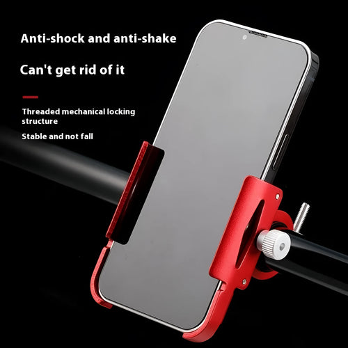 Aluminum alloy mobile phone holder mounted on bicycle handlebar in black colour option