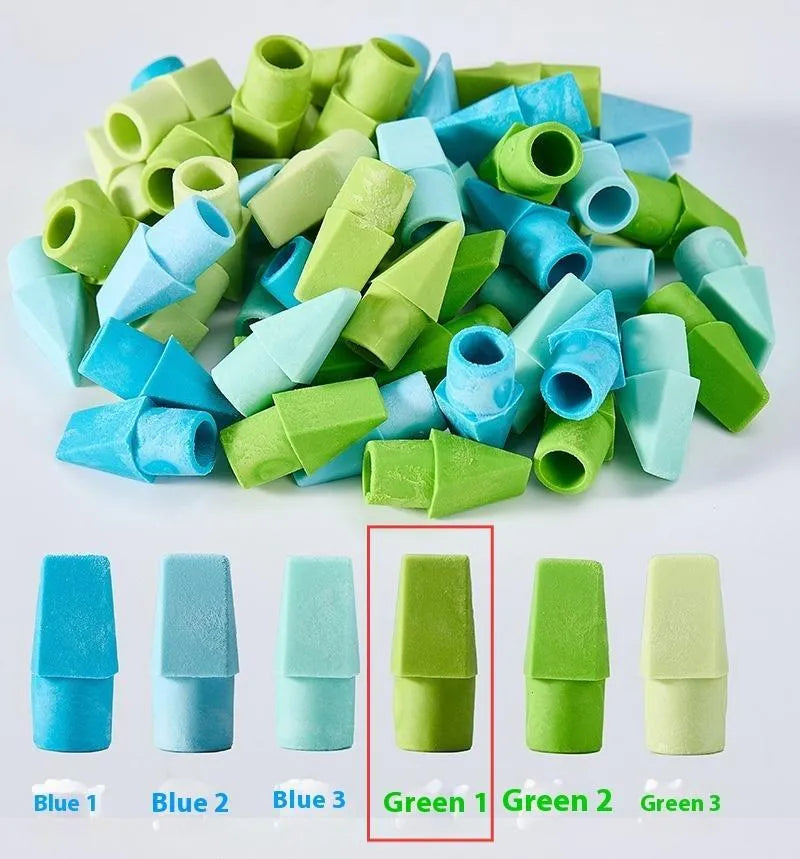 Knife head bullet eraser in TPR with multiple colour options including Morandi and bright shades