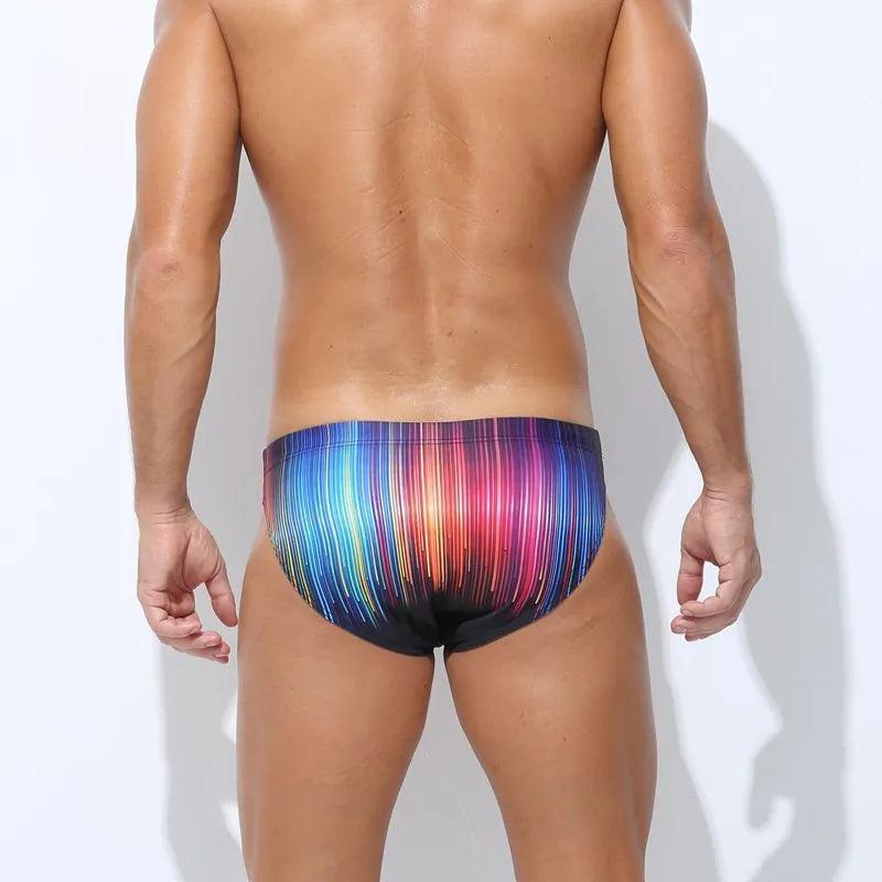 Men's printed swim shorts in polyester fabric for swimming