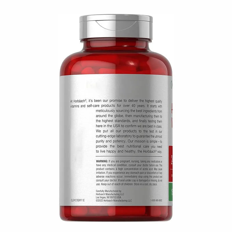 Bottle of 150 apple vinegar capsules, a convenient dietary supplement format