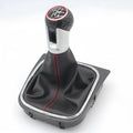 Black manual gear lever handball shift head replacement for Volkswagen Golf 5 6 7 with dust boot.