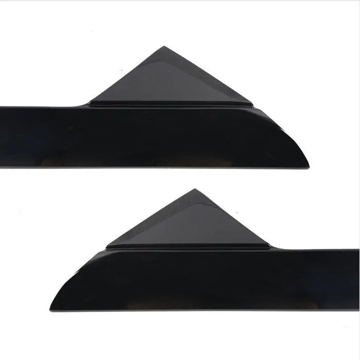 Black front windshield trim panel for Ford vehicles, replacement part codes BB5Z-7803144-AA and BB5Z-7803145-AA.