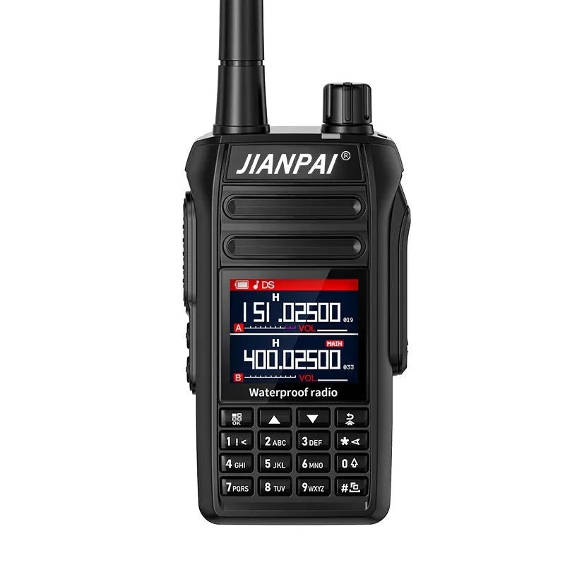 Black Interphone waterproof aviation full band motorcycle communication headset with dustproof plastic shell