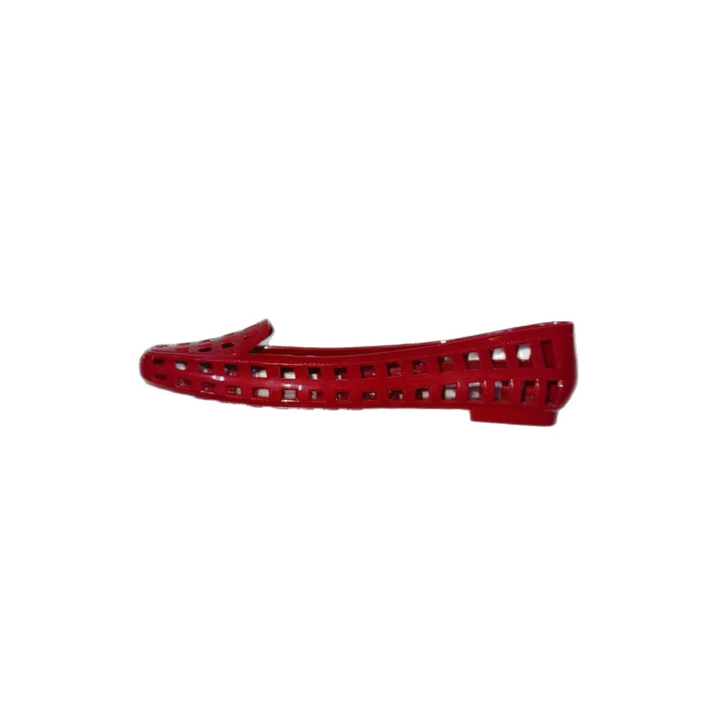 Square toe PVC outdoor slides in transparent, available in sizes 35 to 41.