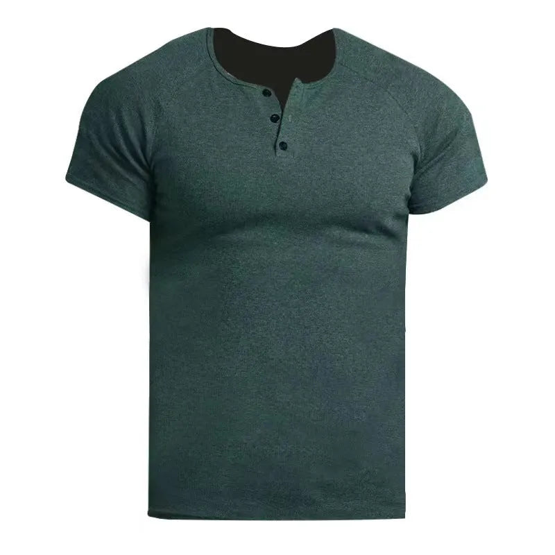 Men's retro cotton short sleeve loose fitness t-shirt in solid colours, sizes M to XXXL