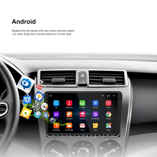 Android 12 2 Din car radio with 7-inch touchscreen for Nissan Qashqai and Juke dashboard