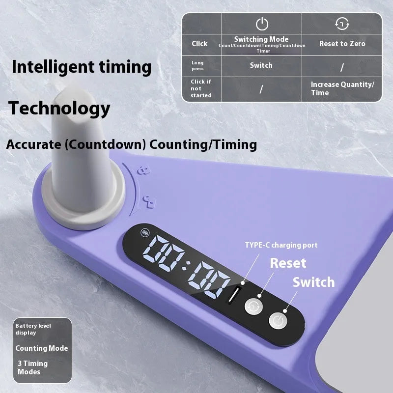 Purple split multifunctional skiing machine trainer, 85cm long, on a carpet for home exercise.