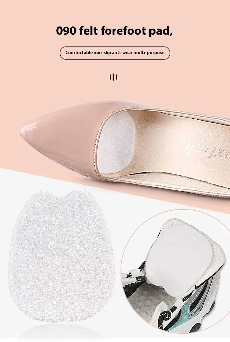 White thin felt anti-wear shoe tongue sticker for front palm protection.