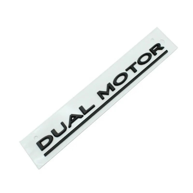 ABS plastic Tesla Model 3 bumper sticker measuring 19cm by 3cm in matte black and red stripes