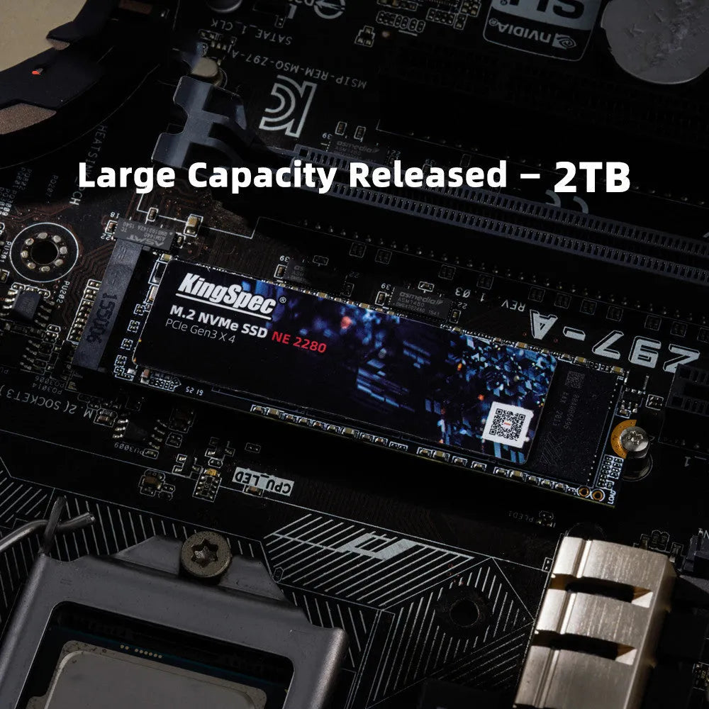 M.2 NVMe internal SSD 22x80mm with capacities up to 1TB and 1500MB/s read speed