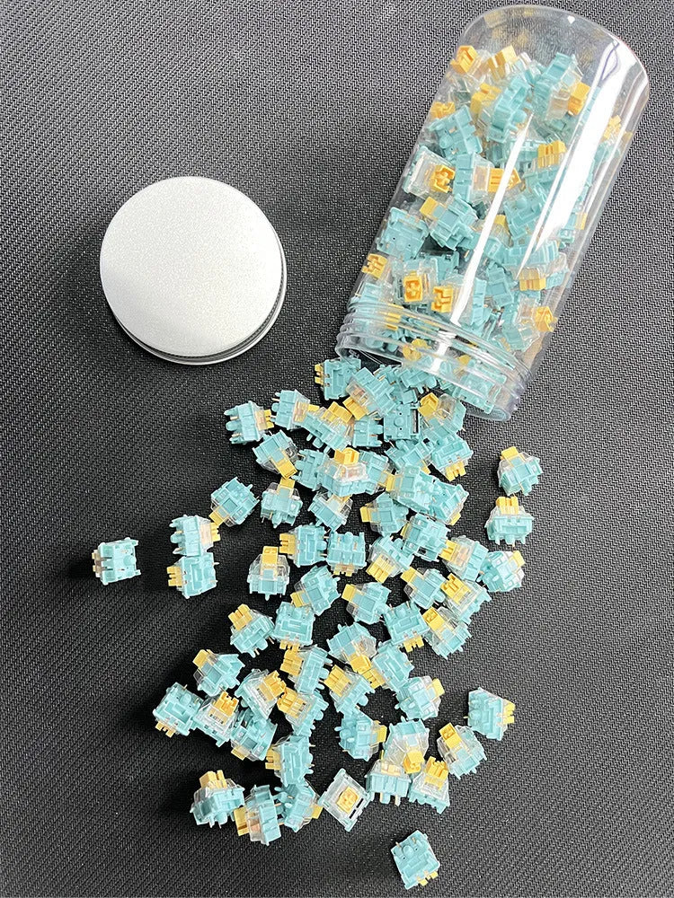 36 Sea Salt Lemon PRO colour mechanical keyboard switches with MX stems.
