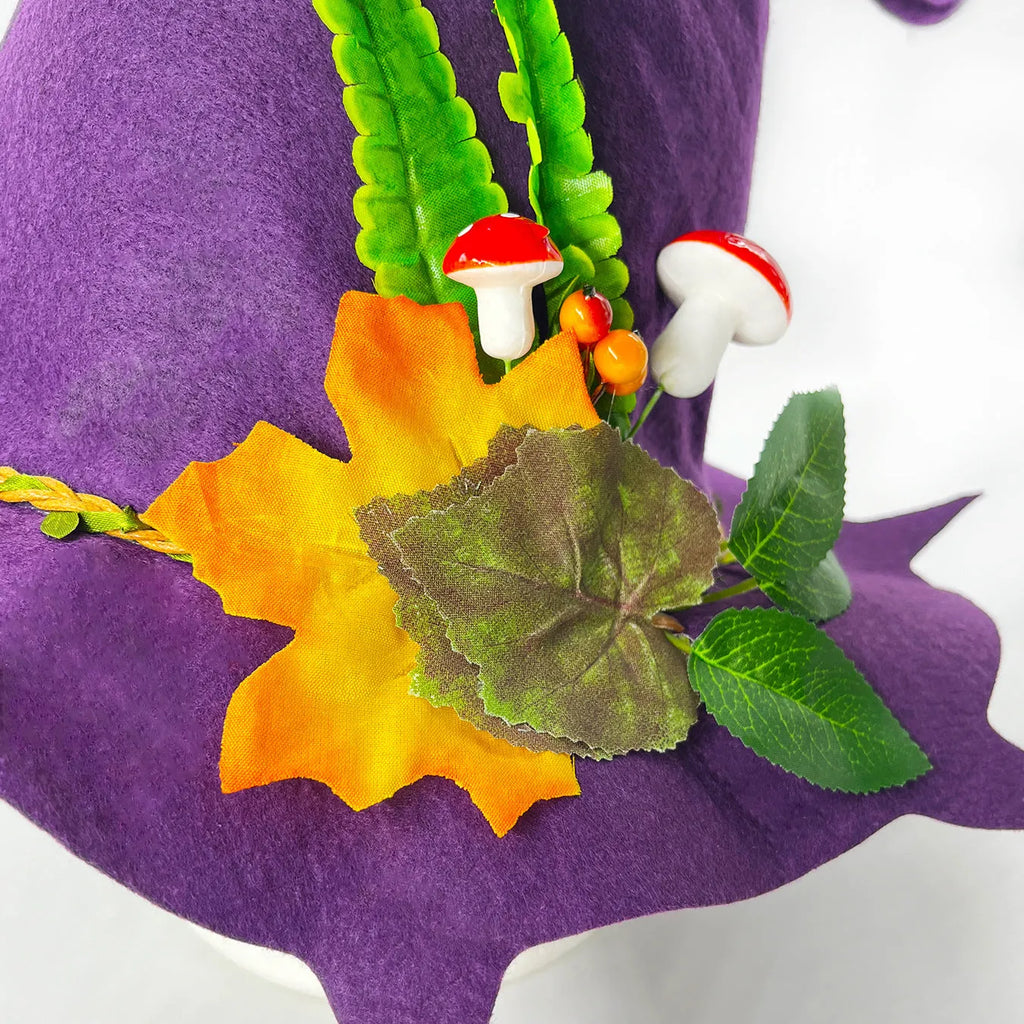Felt Halloween witch hat with conical crown, fungus-shaped brim and monochrome printed pattern for adults
