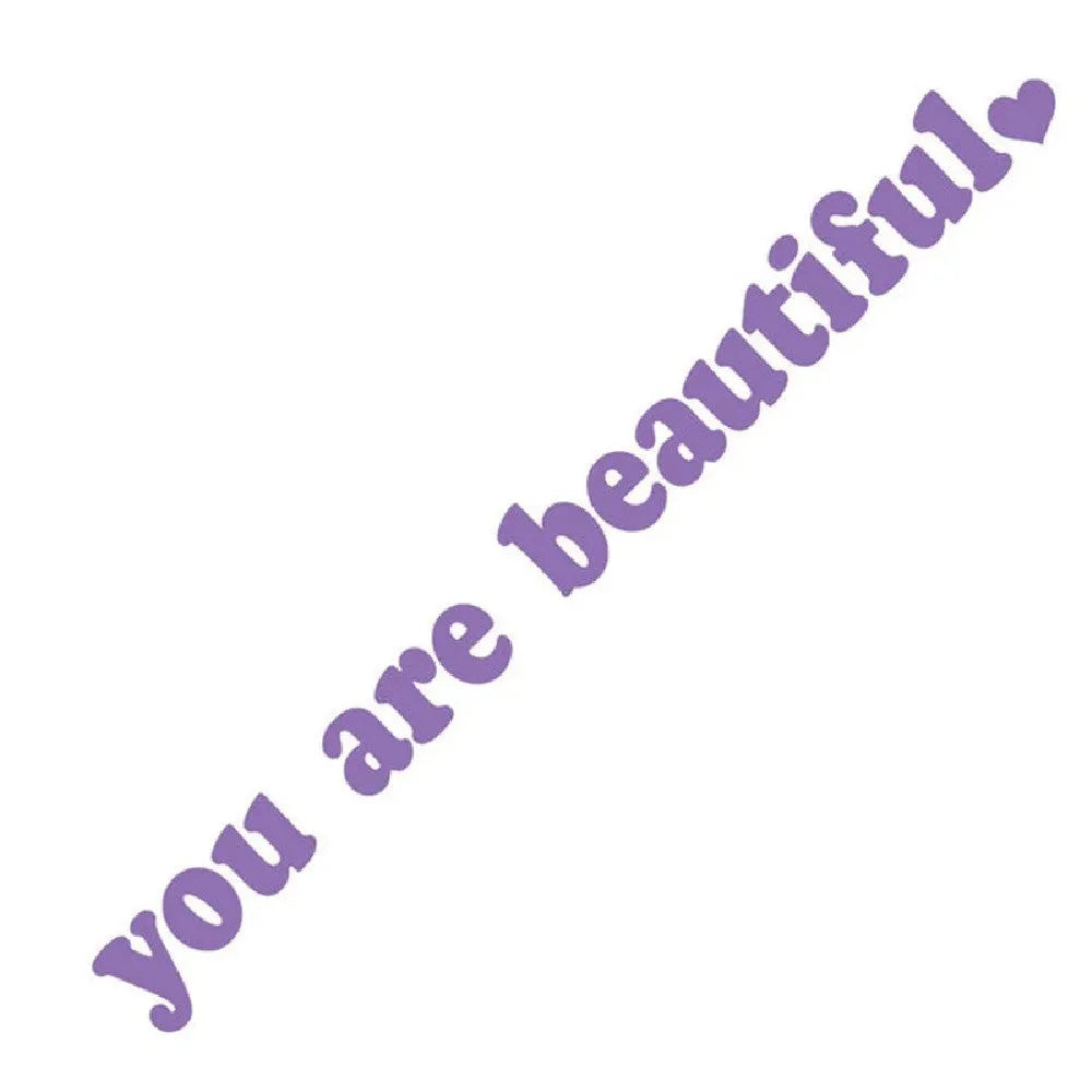 You Are Beautiful sport PVC vinyl sticker in multiple colour options showing dimensions