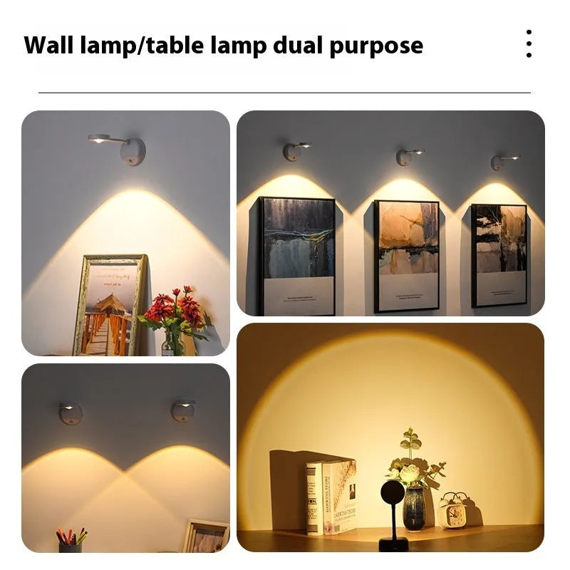 Rechargeable geometric wall lamp with remote control in white or black colour