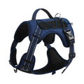Orange reflective dog harness vest with explosion-proof hand-holding rope on a model dog