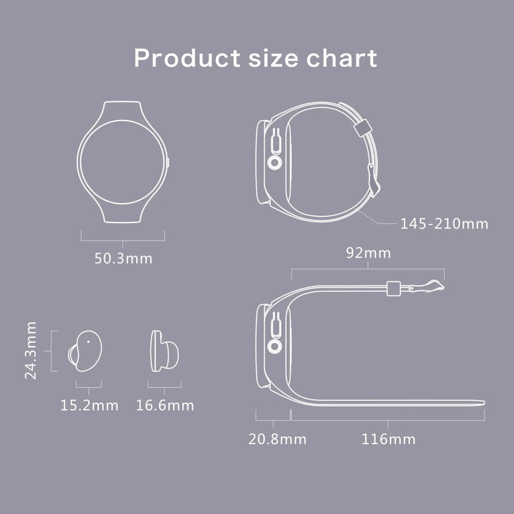 Black smart bracelet with detachable TWS Bluetooth earphones showing colour screen display