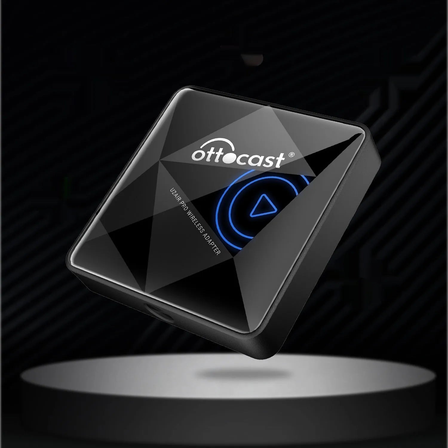 Black wireless car Bluetooth box with Type-C connector and compact rectangular design