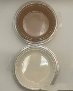 Round white disposable parchment paper liner for air fryer with a 4.5cm edge.