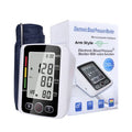 Automatic electronic arm sphygmomanometer with large screen display on a table