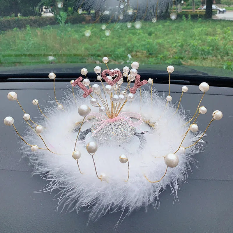 Clay car decoration ornament with diamond star design for vehicle centre console