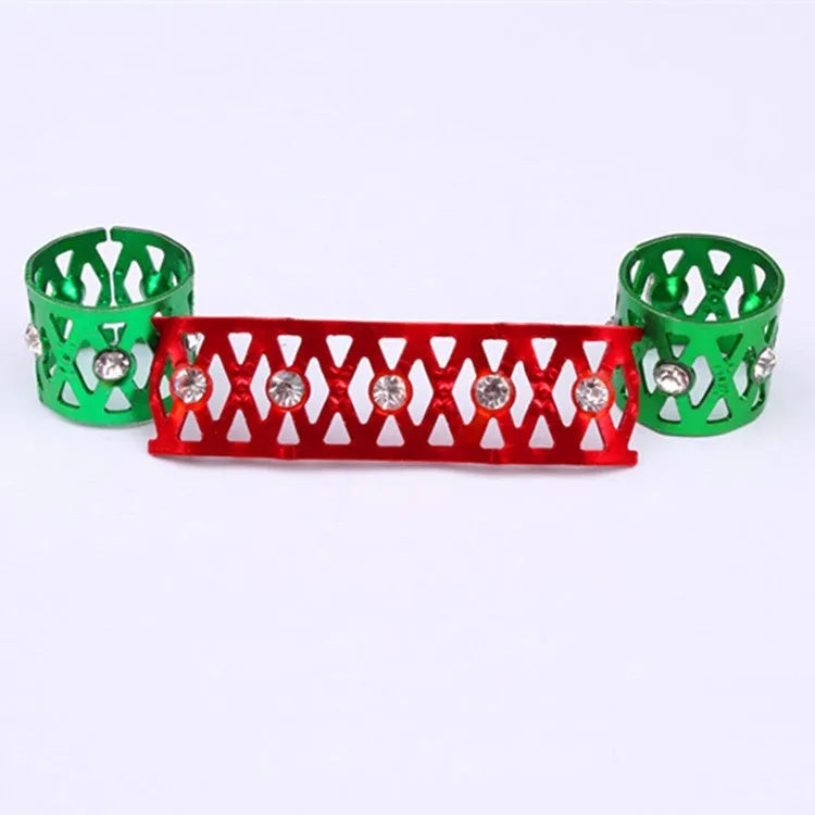 Aluminium hair ring with hollow jewelled crown design for wig decoration