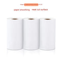 A box containing three rolls of white 57mm wide thermal paper for printers.