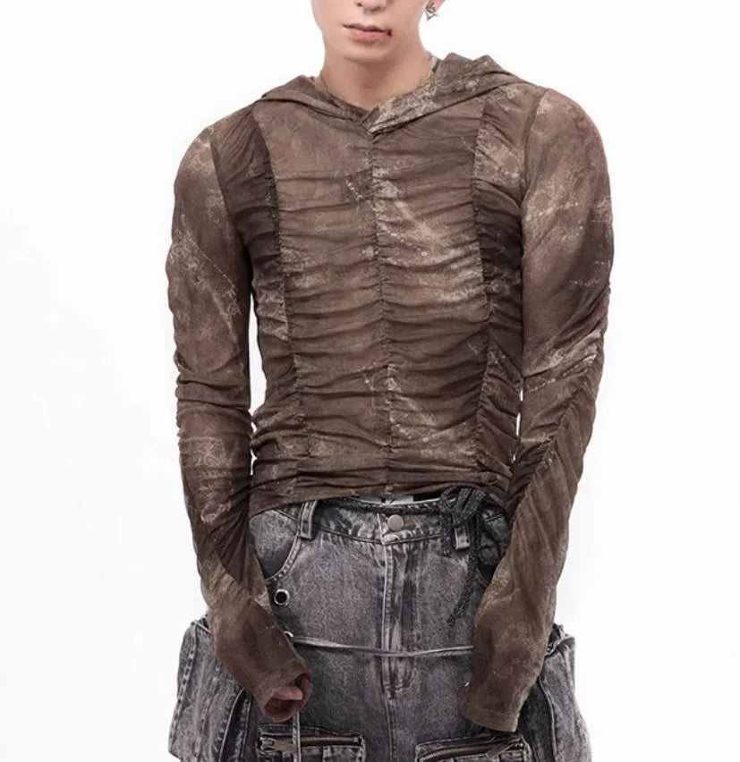 Lightweight ice silk bottoming shirt for boys in a picture colour, shown as a base layer under a printed top.
