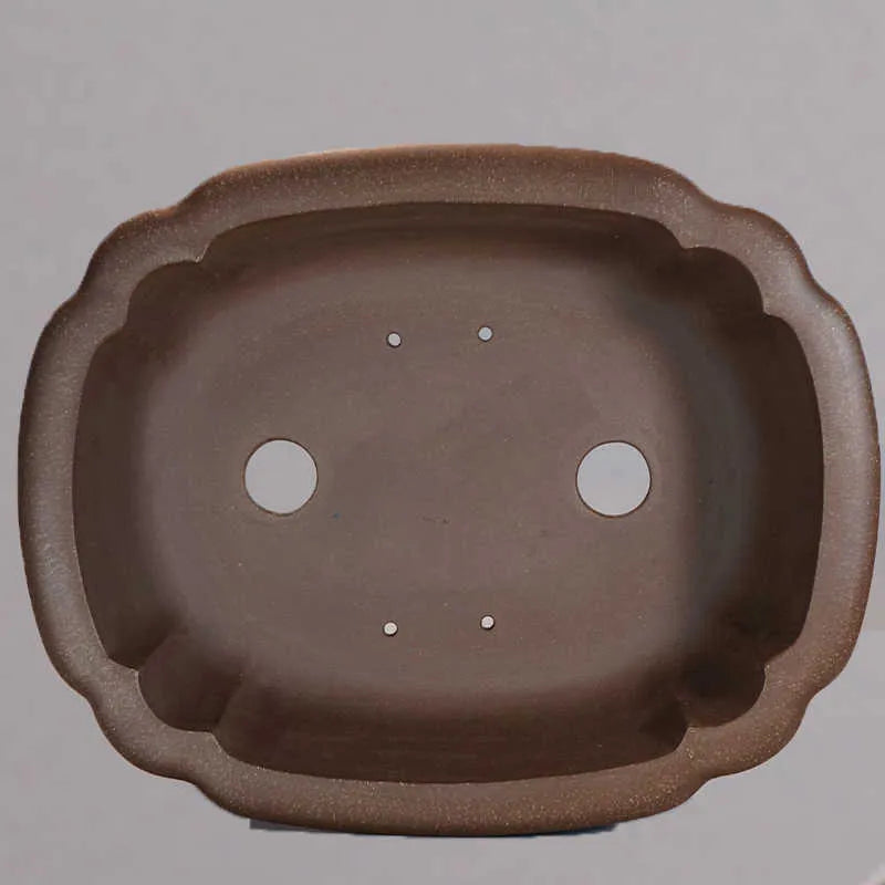 Purple sand handmade rectangular antique begonia flower pot for desktop plants.