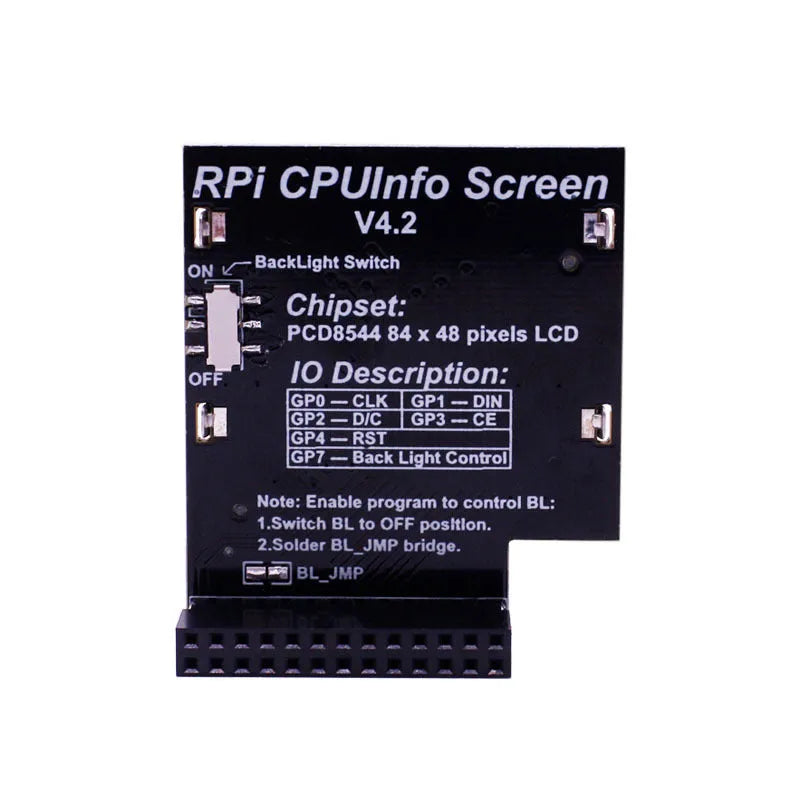 1.6 inch LCD display module for Raspberry Pi with a physical backlight switch on the side