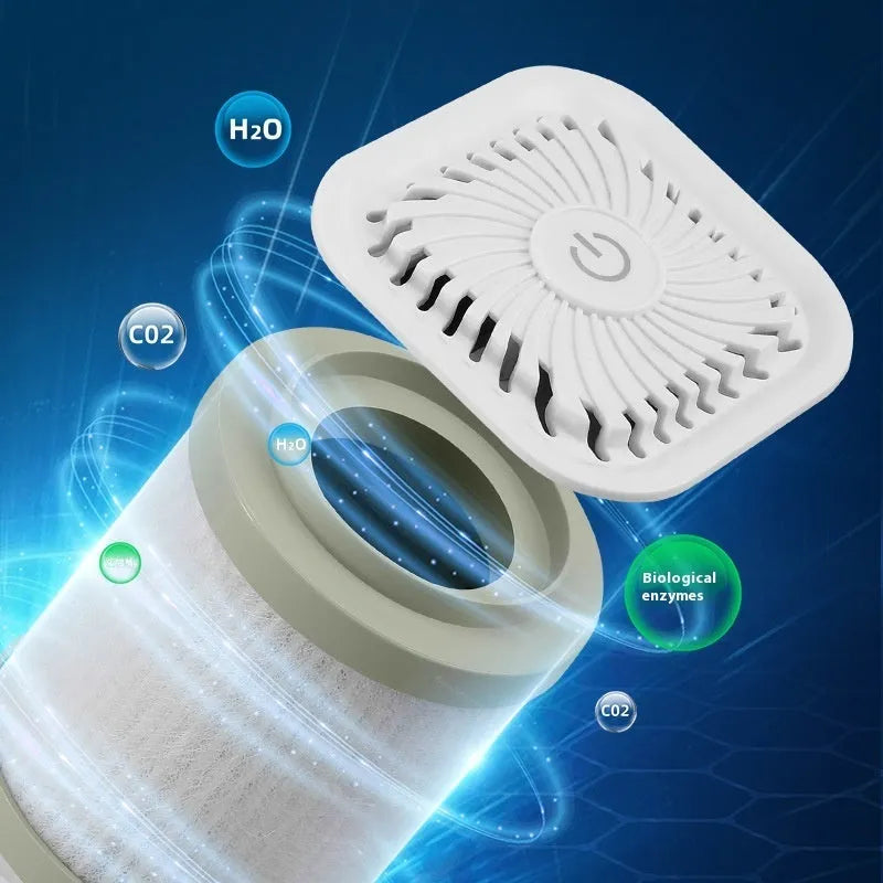 Mini car air purifier in black or white with USB cable for small space smoke and dust removal