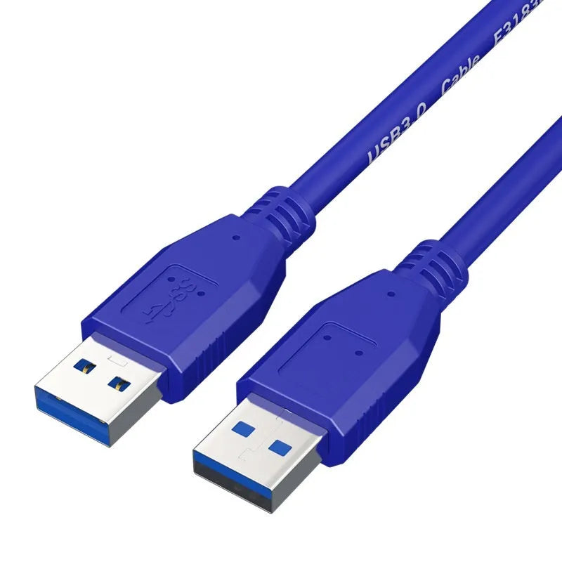 USB 3.0 public-to-public data cable with nickel-plated connectors for external hard drive enclosures.