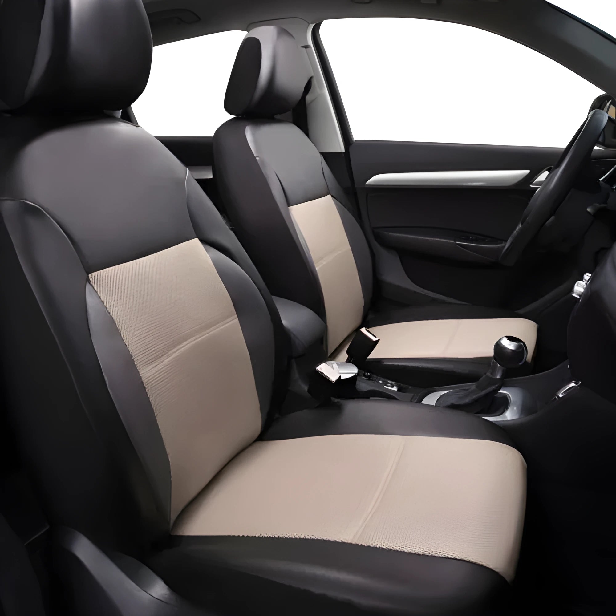 Universal artificial leather car seat cover set in a choice of colours for front and rear seats.