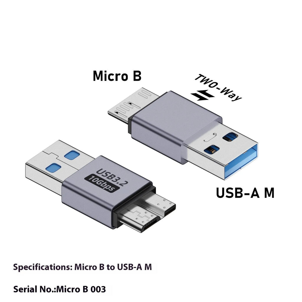 USB Micro B adapter converter showing Type-C and USB to Micro B connection options