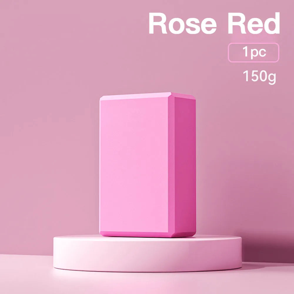 Solid colour EVA foam yoga block for gym training and exercise support