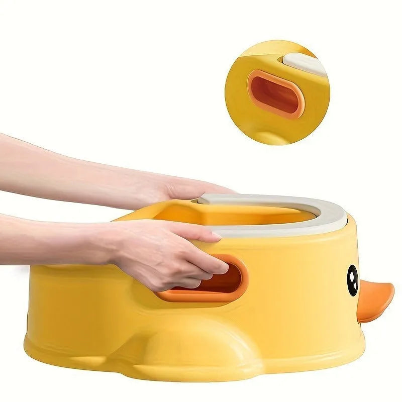 Blue PVC pet bathtub shaped like a duck for washing small dogs and cats.