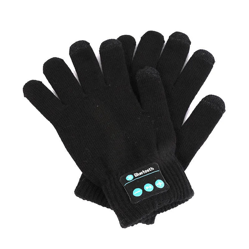 Bluetooth gloves touch screen free size winter cycling gloves yellow windproof non-slip cotton blend embroidery