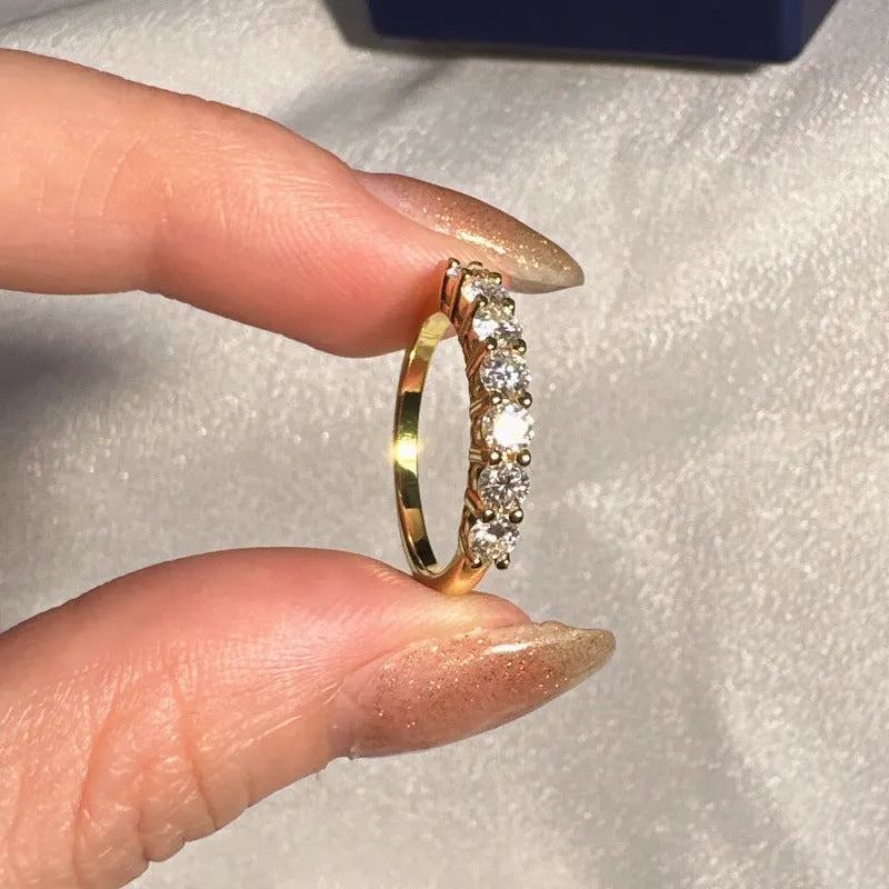 Women's crown-shaped inlaid ring in sapphire blue, ruby red or emerald green, US sizes 4 to 10