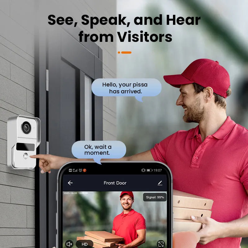 10-inch video intercom doorbell system with 1080P camera and colour HD display for home security