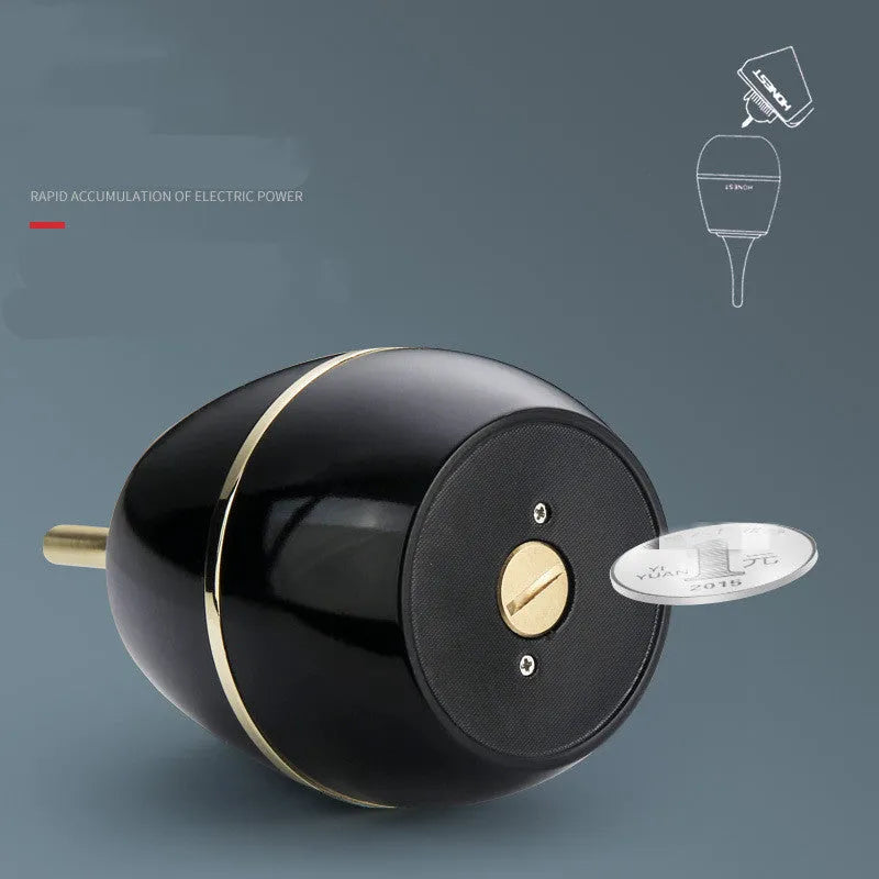 Metal oil-electric hybrid lighter in light black finish with USB charge port and visible flame indicator, 135 x 60 mm