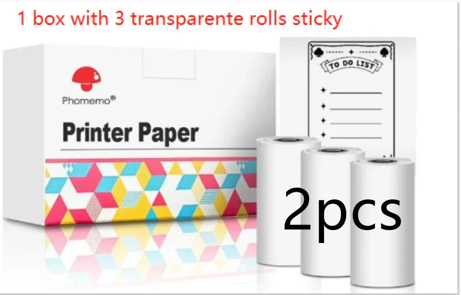 Mini portable thermal printer with USB cable and paper roll in rabbit ear protective case design