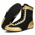 High-top mixed combat wrestling shoes in green, with mesh and leather upper and rubber sole.
