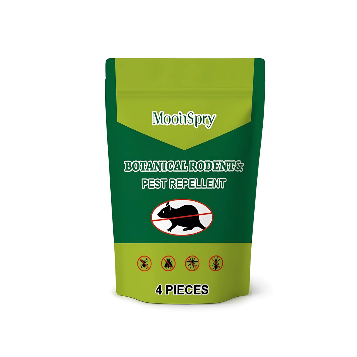 Four rodent repellent pills with net bag, containing kaolin, camphor, menthol, lemon and ginger oils