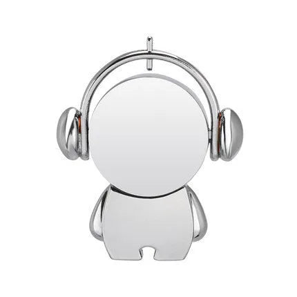 Creative metal USB flash drive with cartoon musician and car design in silver or rose gold colour