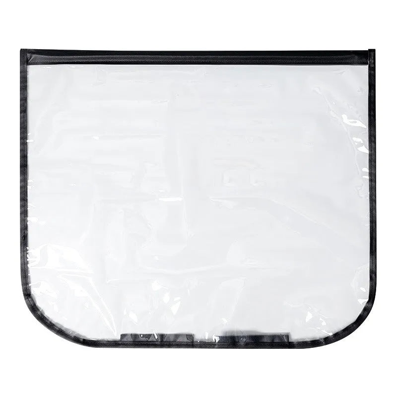 Black waterproof PVC cover with magnetic strips for an electric car charging gun port.