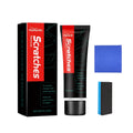 Car scratch remover paste kit with 4.5x13.6cm tube, sponge, and 20x20cm towel