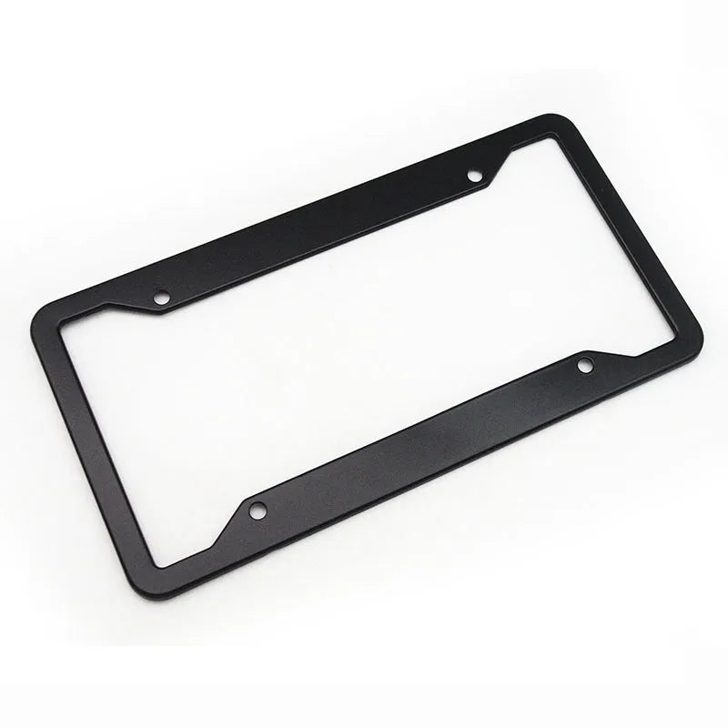 Aluminium alloy licence plate frame in black, light grey, sandblasted silver and stainless steel colours